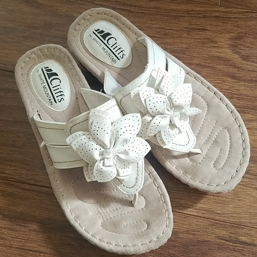 Cliffs by White Mountain white comfy sandals